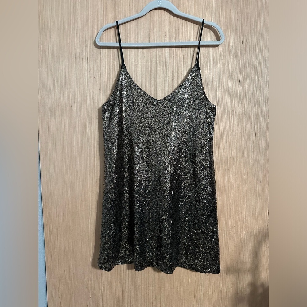 Storee Ombré Sequin Mini Dress, Size Large